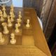 Chess set with wooden board and pieces