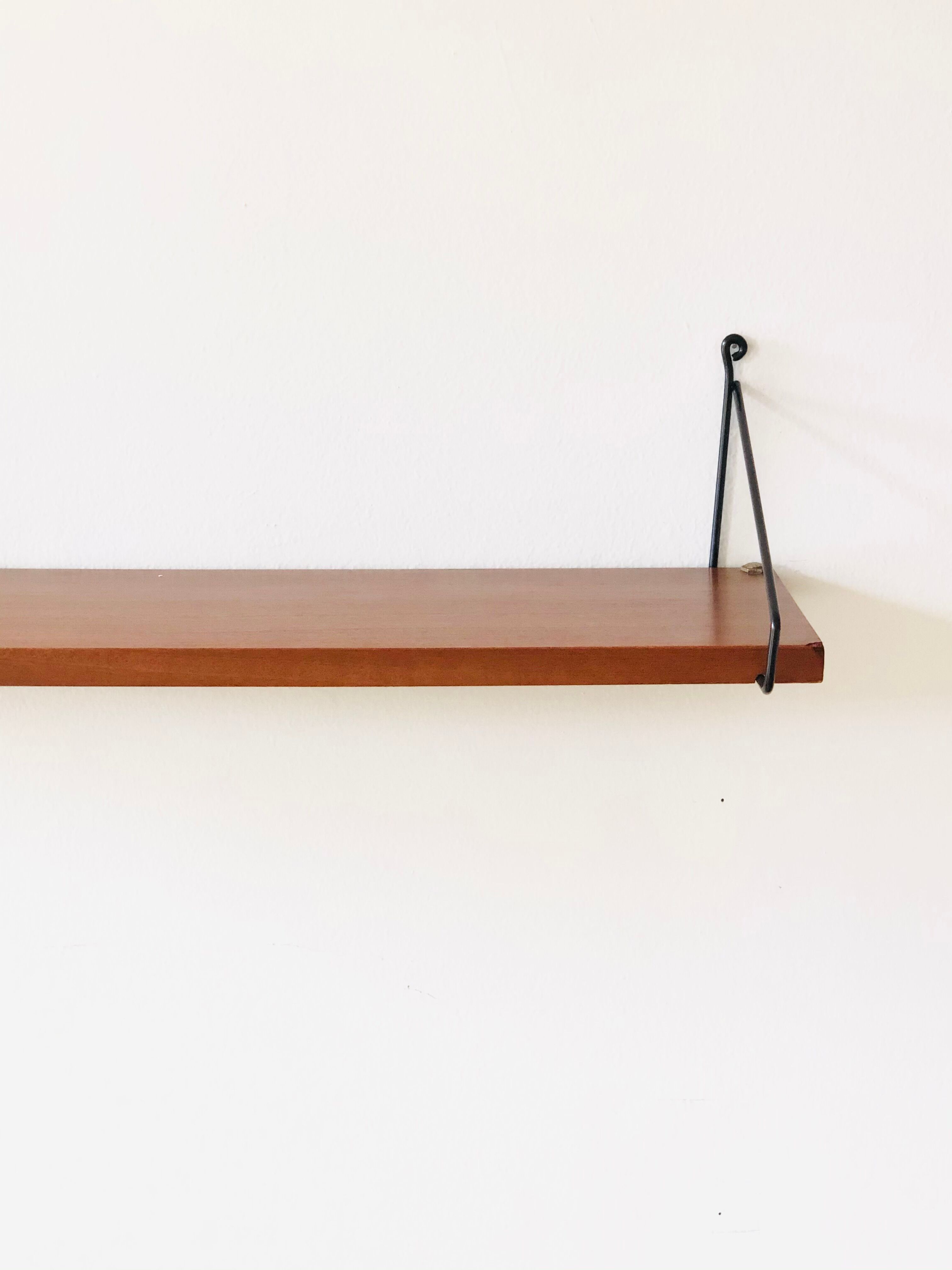 Wall shelf L82cm metal and wood