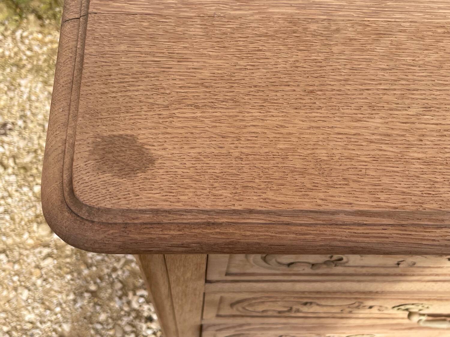 Large stripped oak chest of drawers