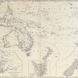 Map of The Atlantic Ocean c1869 Keith Johnston Royal Atlas Hand coloured map