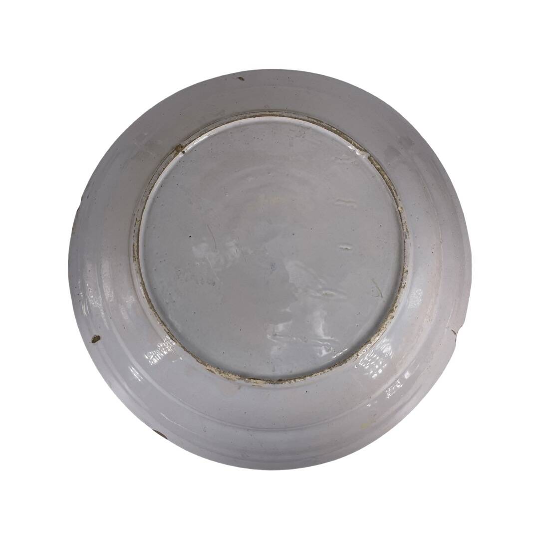 Large Delft Earthenware Plate from the 18th Century