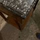 Louis XVI style bedside tables in solid walnut and grey marble