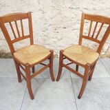 Set of 2 straw chairs