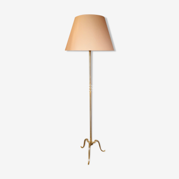 Bronze and gilded brass tripod lamp