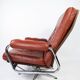 Red leather armchair and Danish metal structure 1960