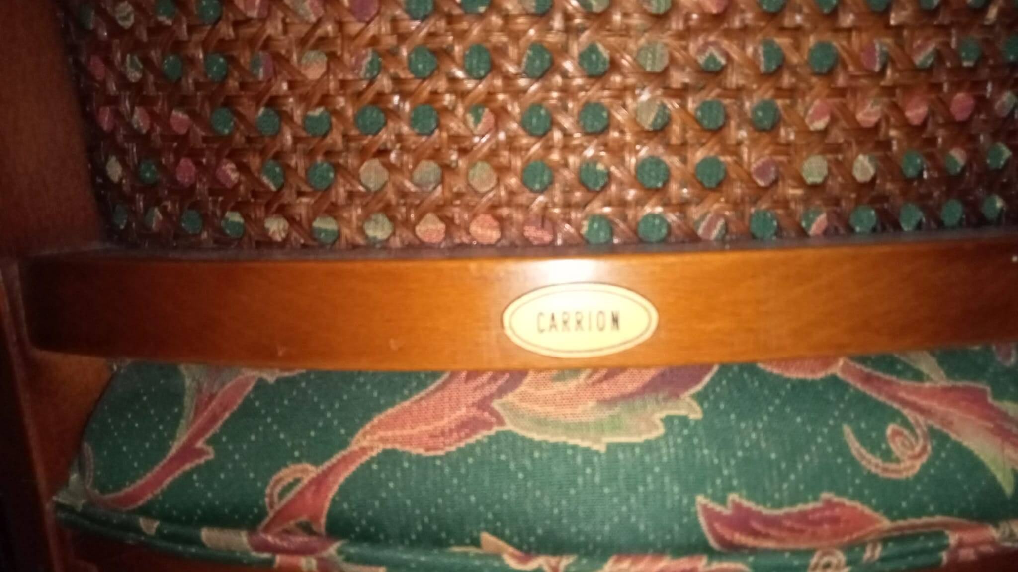 Louis XVI Style Armchair with Wooden and Fabric Backrest