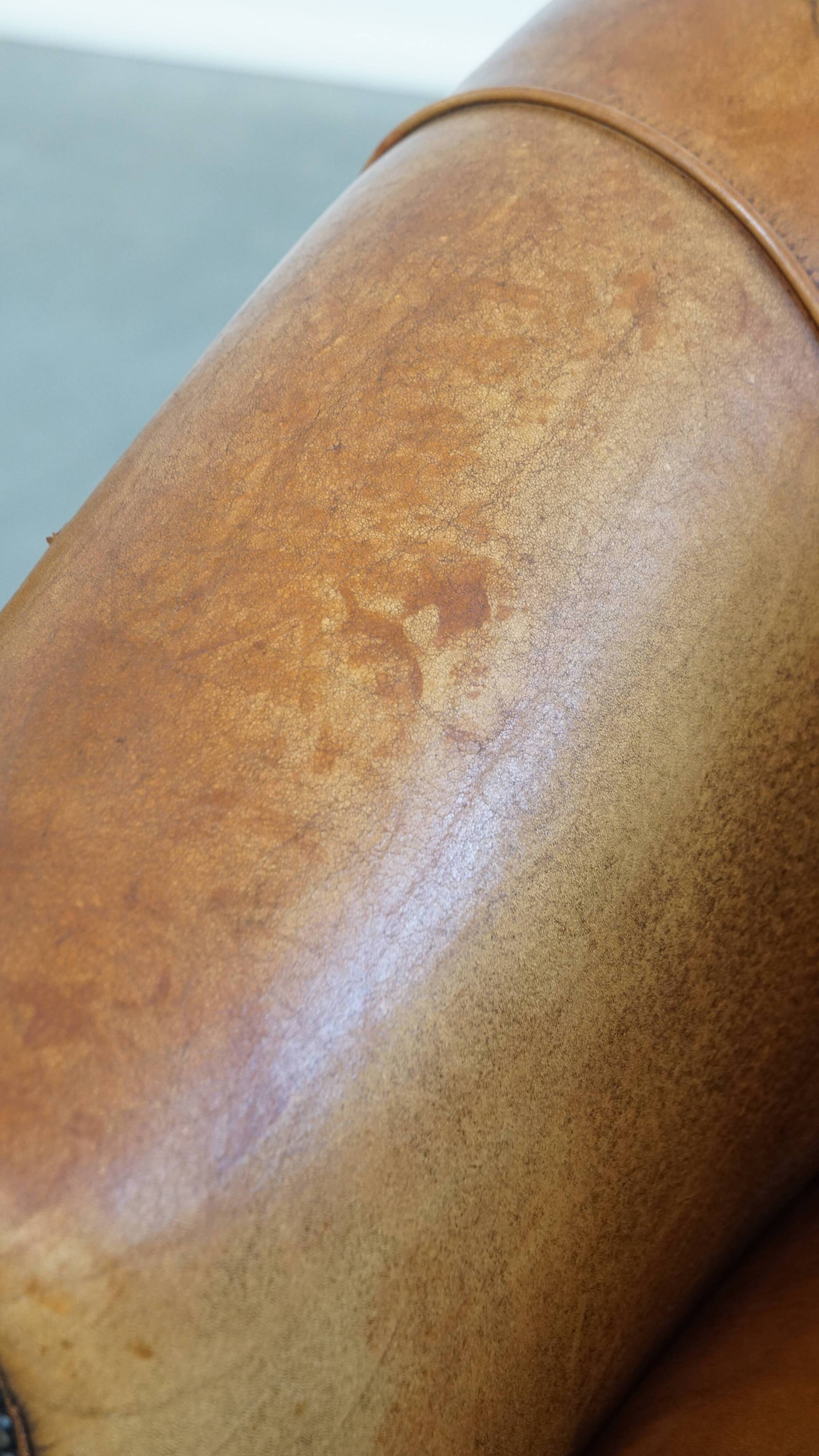 Sheepskin leather club chair