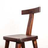 Set of 4 Scandinavian chairs in solid Elm, model T in the style of Olavi Hannin.