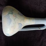 Set of 2 crest pottery vases stamped with dolphin motif