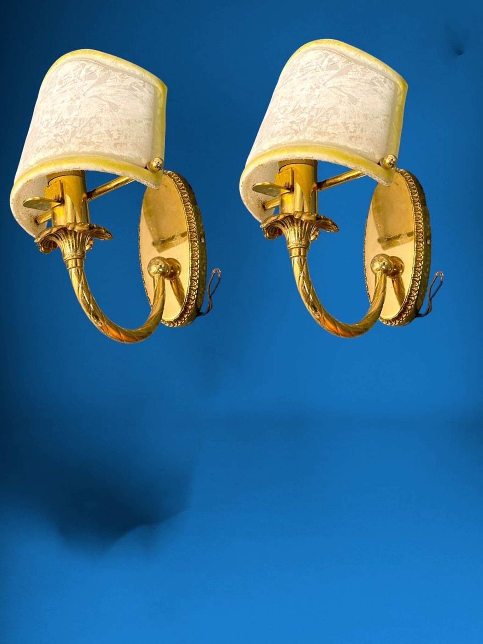 Appliques en verre de Murano et laiton années 1980