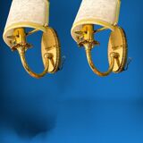 Murano Glass and Brass Sconces, 1980s, Set of 2