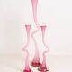 Pink Swirl Glass Vases – Set of 3
