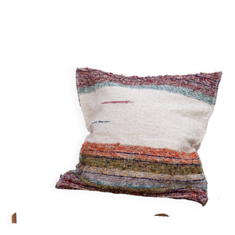 Handwoven cushion cover made from recycled cotton