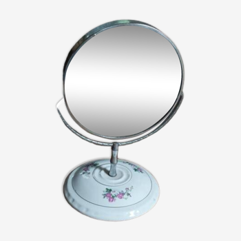 Miroir de table coiffeuse céramique métal chromé