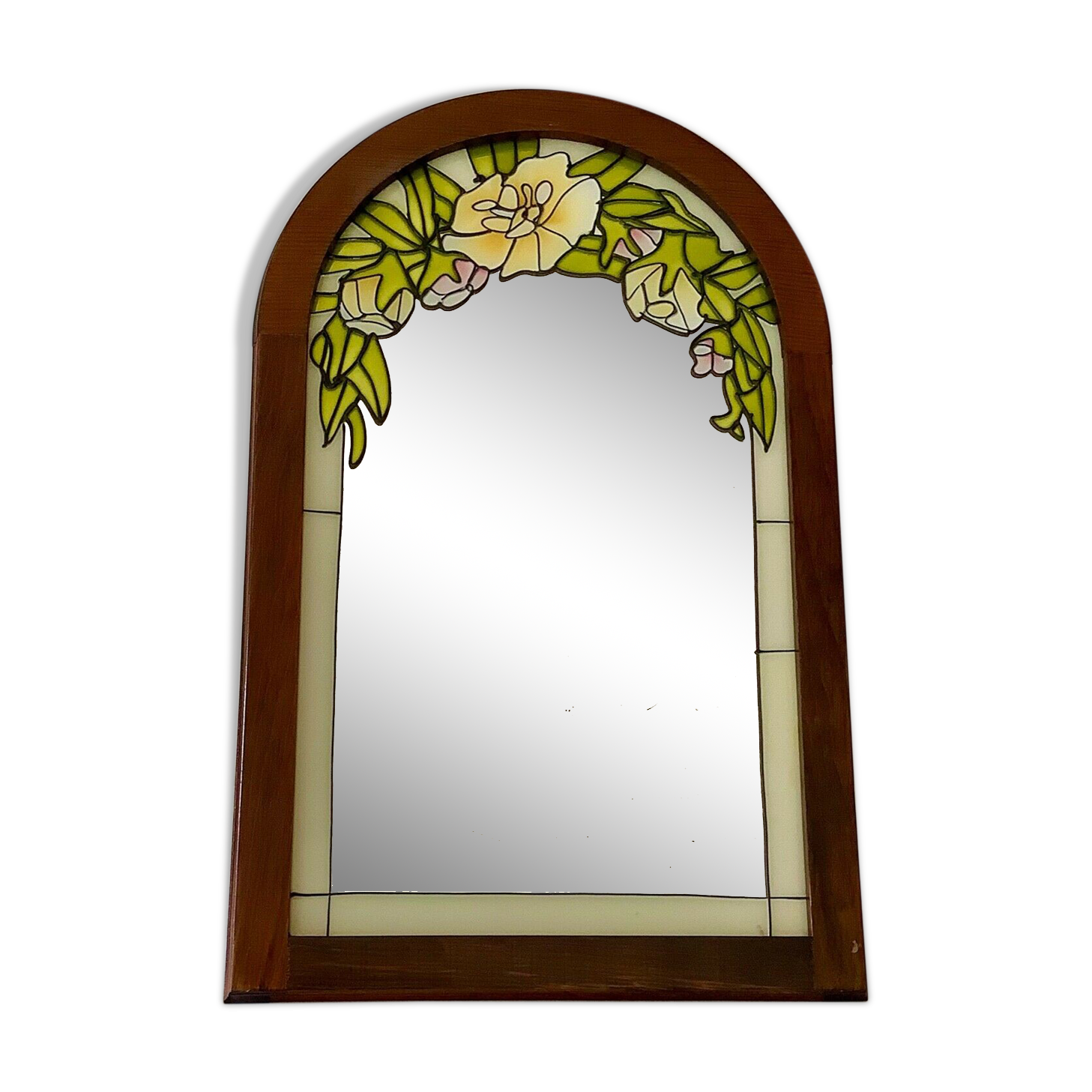 Miroir décors style vitraux 55x35cm