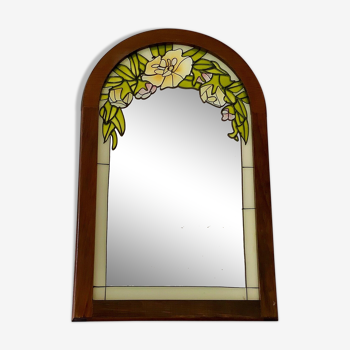 Miroir décors style vitraux 55x35cm