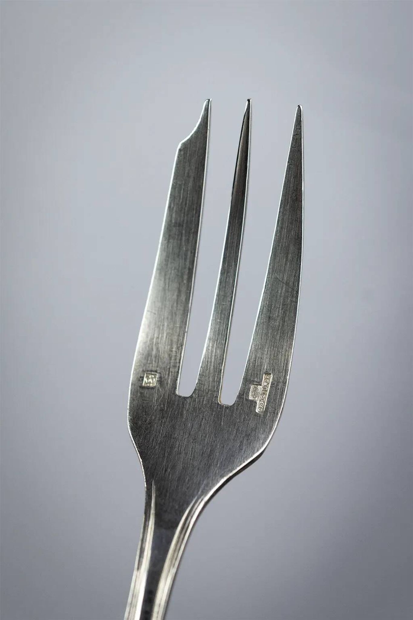 12 dessert forks Christofle Boréal by Luc Lanel, silver-plated metal