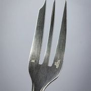 12 dessert forks Christofle Boréal by Luc Lanel, silver-plated metal