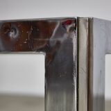 Table Basse en Chrome et Verre Fumé, 1970s