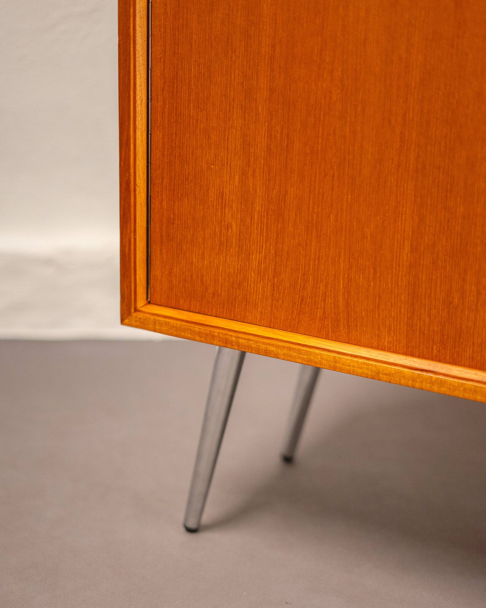 Mid Century Teak and Steel Wardrobe by Franz Meyer Möbel, 1960's, Germany