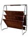 60s 70s Newspaper Holder Magazine Rack Metal Leather Mid Century Design