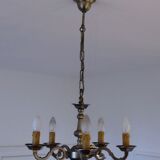 Chandelier with five arms of brushed metal light