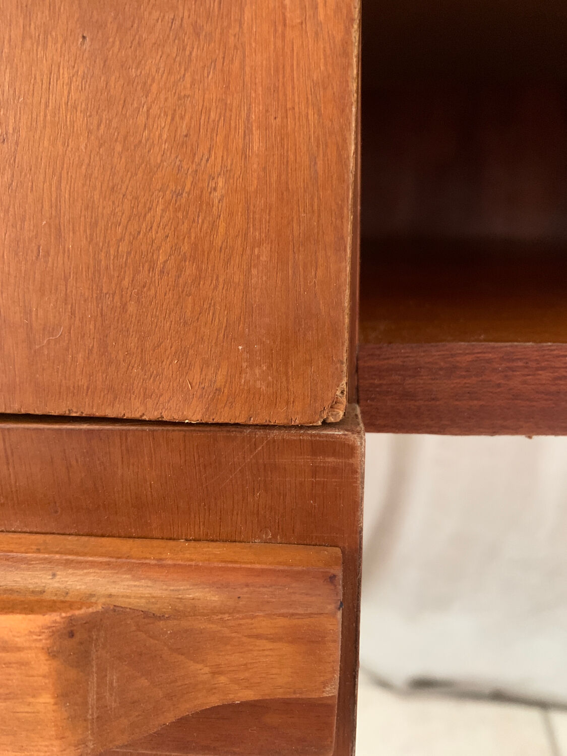 Scandinavian wooden desk sled feet