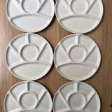 Set of 6 earthenware fondue plates