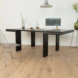 Postmodern desk from the 1980s in black stained ash veneer