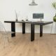 Postmodern desk from the 1980s in black stained ash veneer