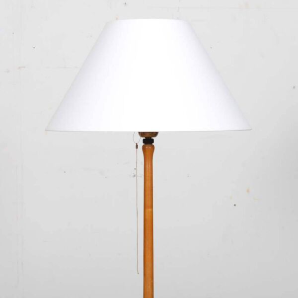 Lampadaire vintage en bois et métal des années 1960