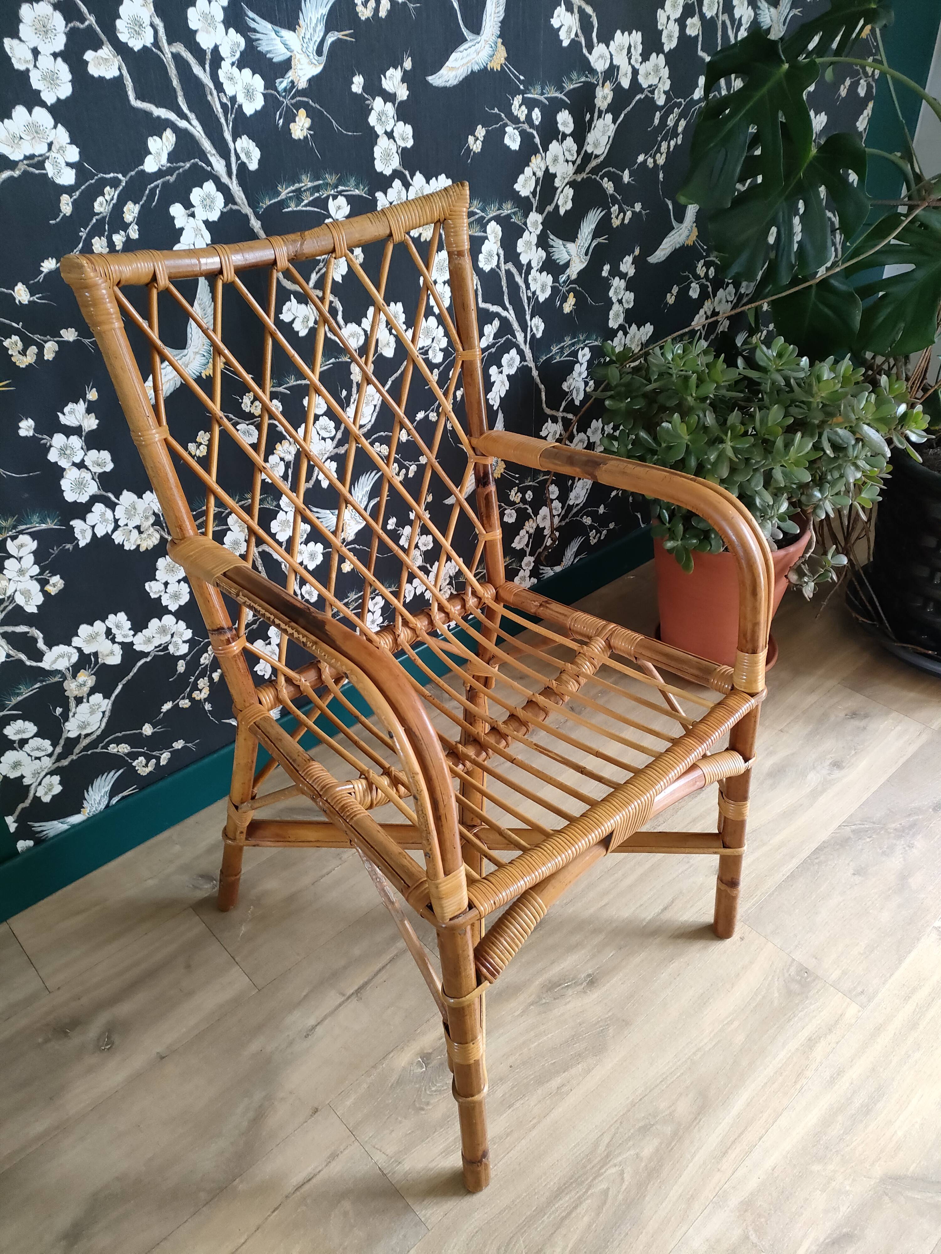 Rattan armchair