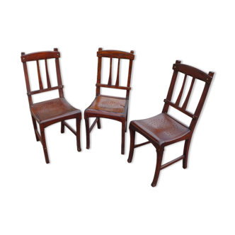 3 chaises de brasserie début XXème
