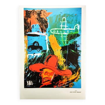 Lithographie en édition limitée de Jean-Michel Basquiat, années 1990, numérotée au crayon.