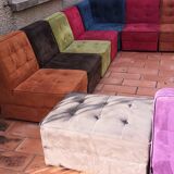 Canapé panoramique vintage modulaire 9 places