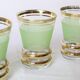 Set of 6 vintage glasses, granite and gold, vintage, authentic, 70s