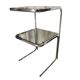 Vintage 1970s side table in smoked glass and chrome.
