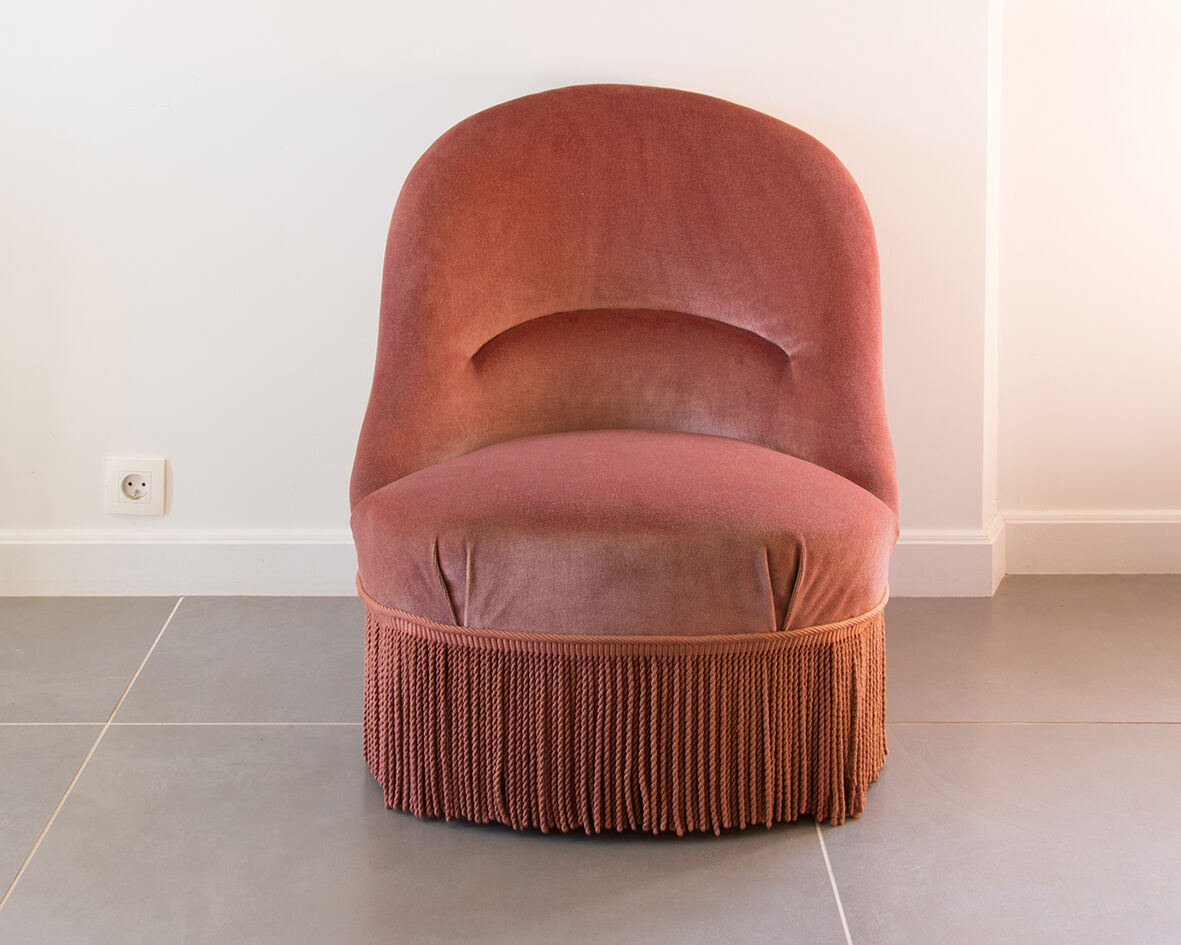 Old toad armchair pink