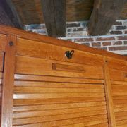 Meuble classeur trois rideaux en chêne années 50