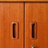 Scandinavian teak sideboard with drawers and hidden desk