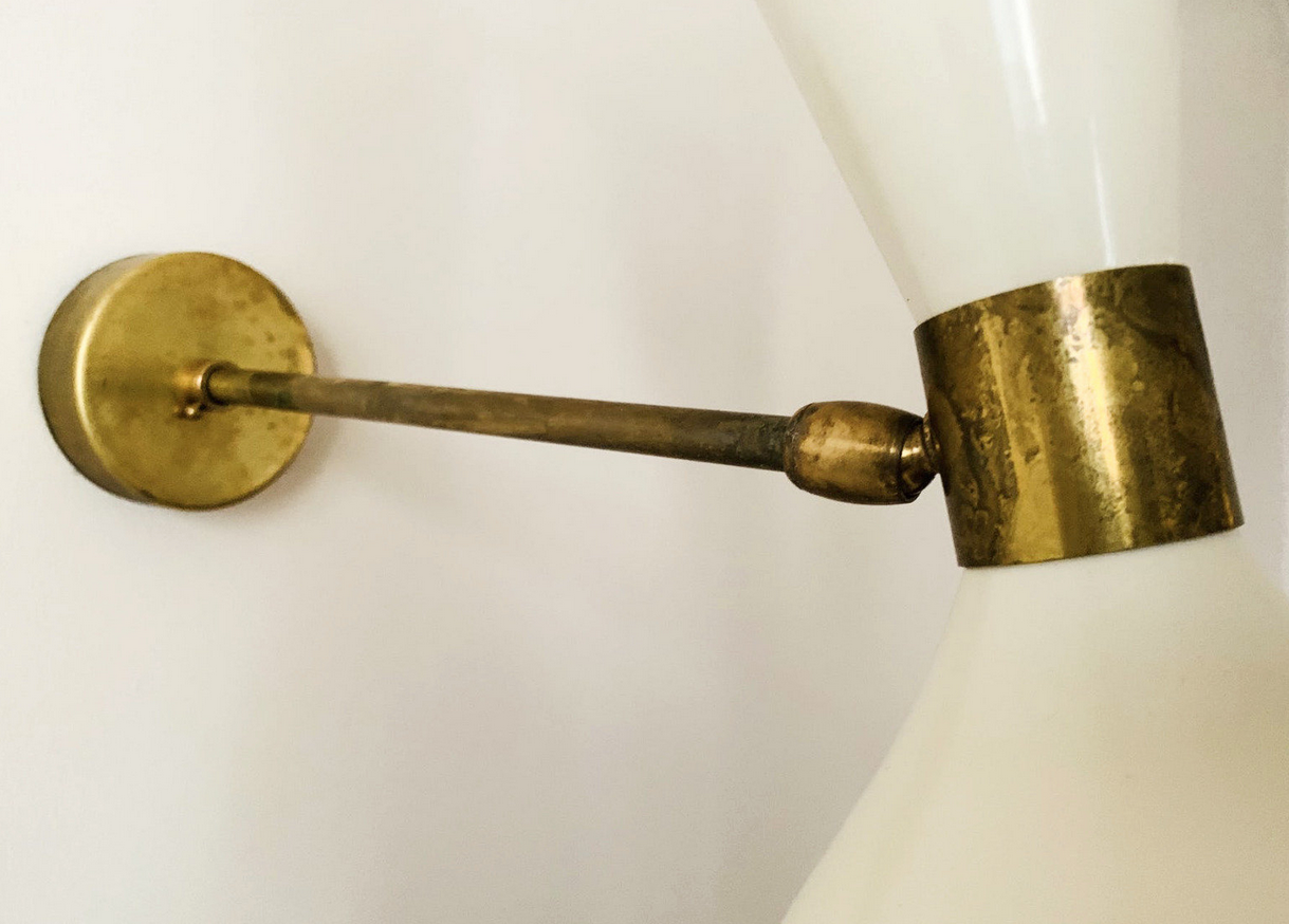 Pair white moonlight wall lamps