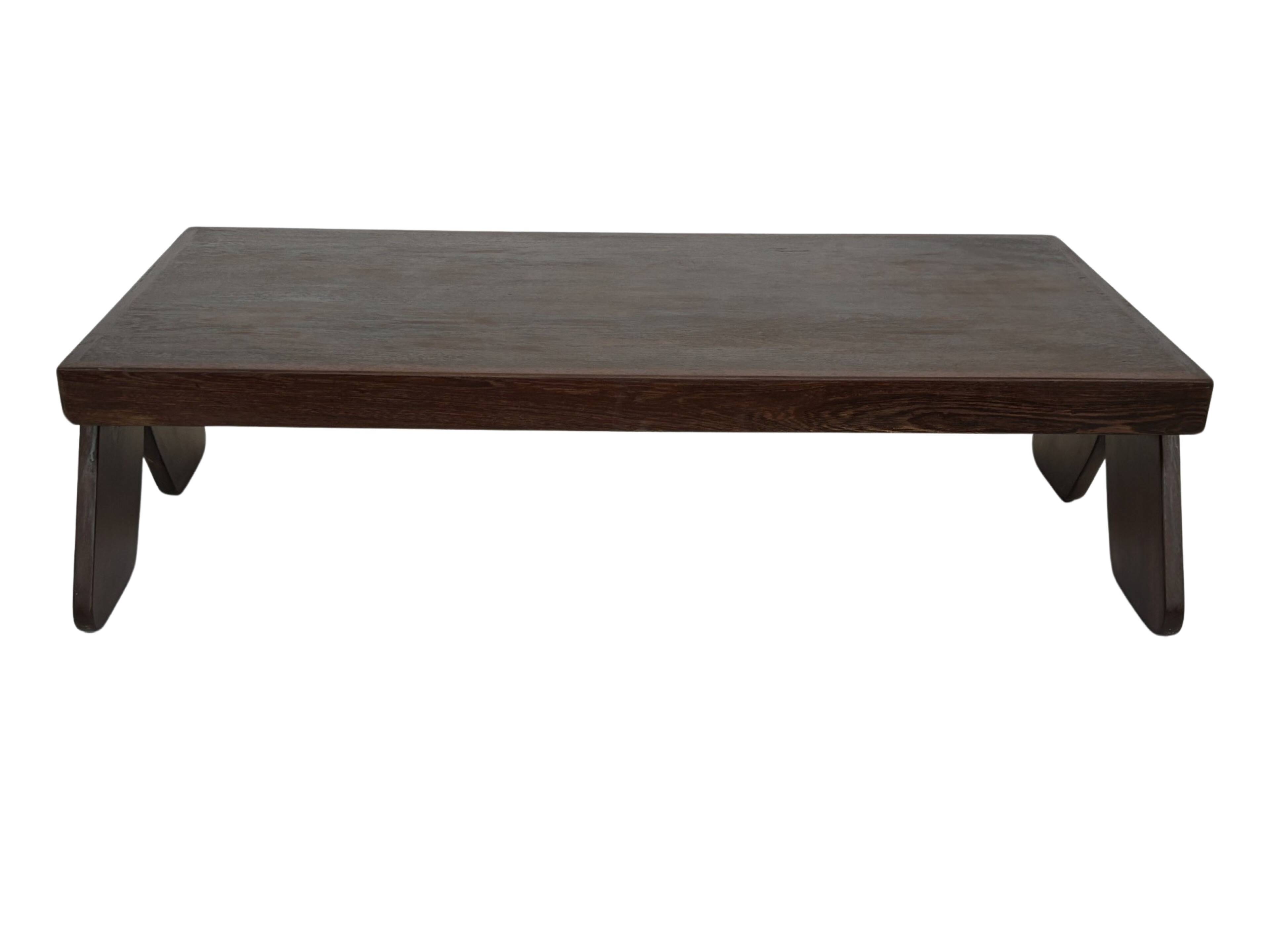 Vintage Coffee Table Wengé Brutalist Postmodern 70's Design