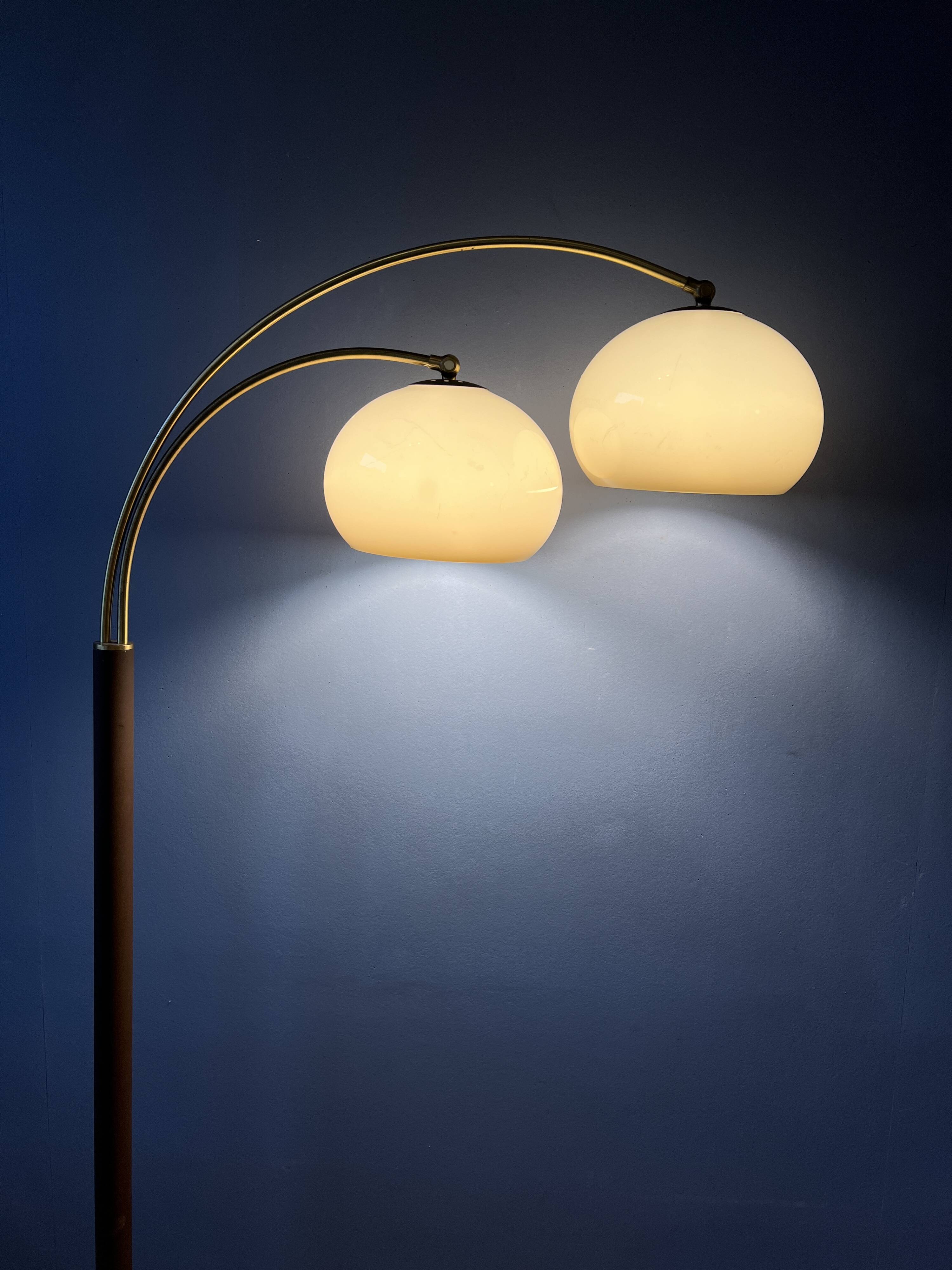 Vintage Dijkstra double arc mushroom floor lamp