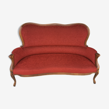 Banquette style Louis XV rouge