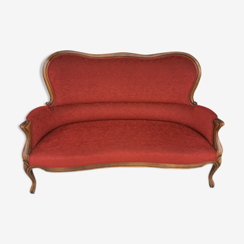 Red Louis XV style bench