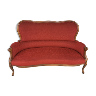 Red Louis XV style bench