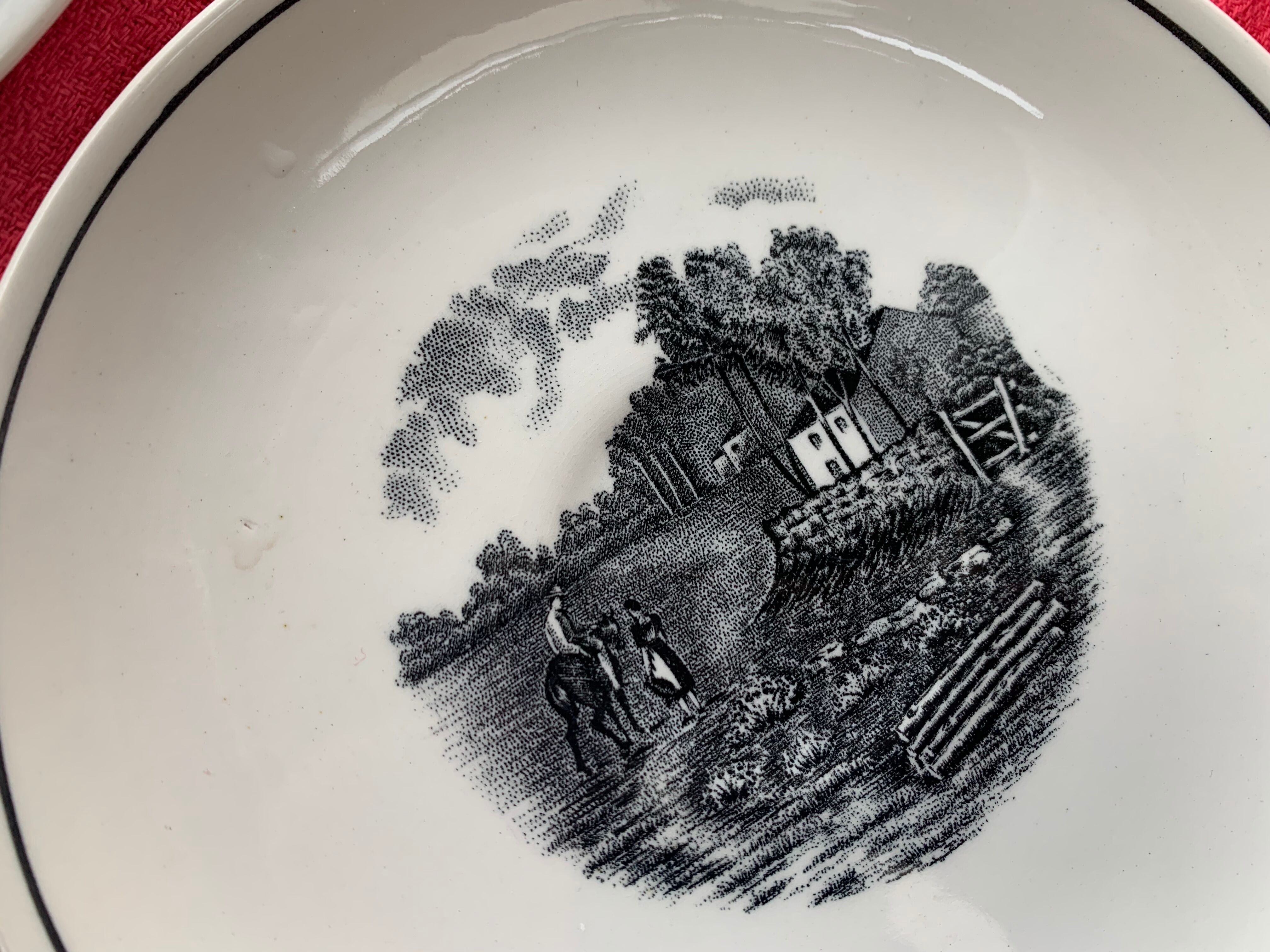 Coffee service keraluX boch Freres Belgium peasant scenes art deco