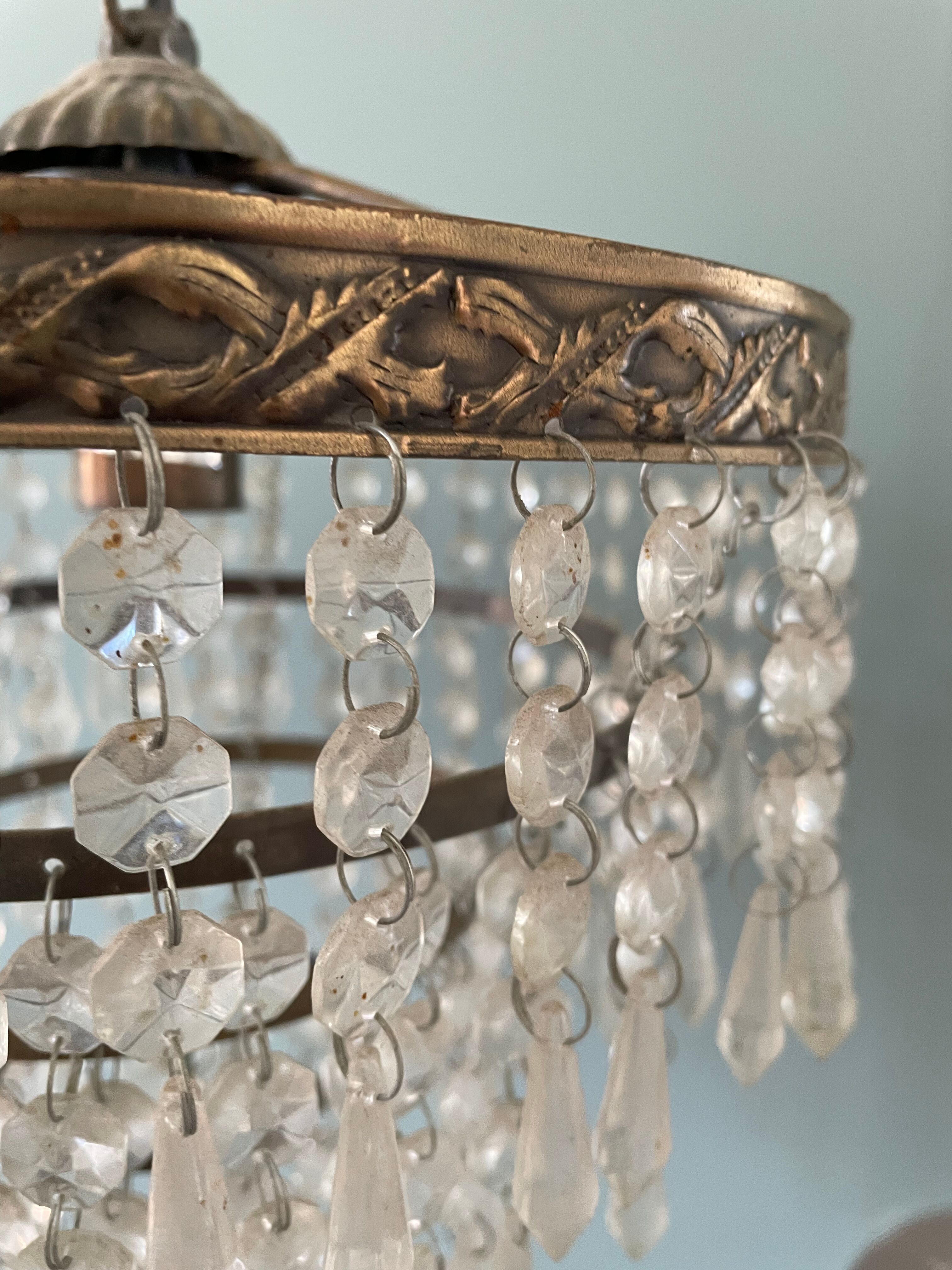Old ceiling lamp chandelier with grapevines