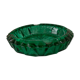 Vintage green chiseled glass ashtray