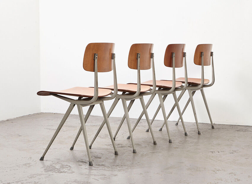 Set of 4 Result chairs 1st Edition by Friso Kramer for Ahrend de Cirkel 1958